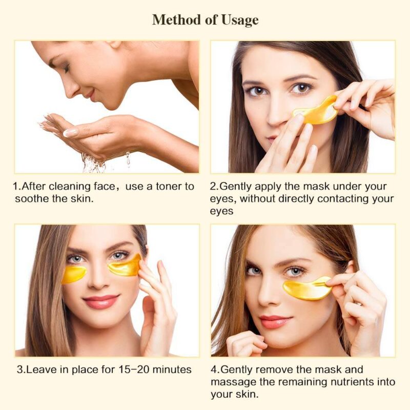Evique x 10- 24k Gold Collagen eye mask Natural Under Eye Gel Patches – Anti-ageing Reduce Puffiness Dark Circles & Wrinkles Evique x 10- 24k Gold Collagen eye mask Natural Under Eye Gel Patches - Anti-ageing Reduce Puffiness Dark Circles & Wrinkles Anti Aging Products Beauty Organic Skincare Skin Care