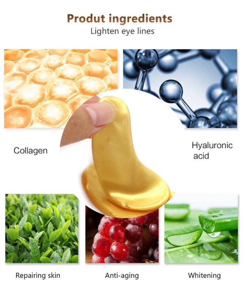 Evique x 10- 24k Gold Collagen eye mask Natural Under Eye Gel Patches – Anti-ageing Reduce Puffiness Dark Circles & Wrinkles Evique x 10- 24k Gold Collagen eye mask Natural Under Eye Gel Patches - Anti-ageing Reduce Puffiness Dark Circles & Wrinkles Anti Aging Products Beauty Organic Skincare Skin Care