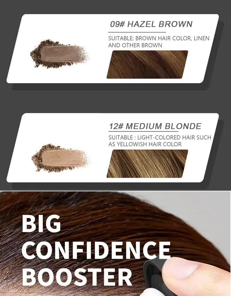 Hair Line Powder 4g Black Root Cover Up Natural Instant Waterproof Hairline Shadow Powder Hair Concealer Coverage 14 Color